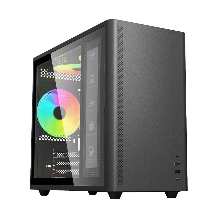 Acer U351B Mid Tower (Tempered Glass Side Window) Micro-ATX Business Desktop Casing
