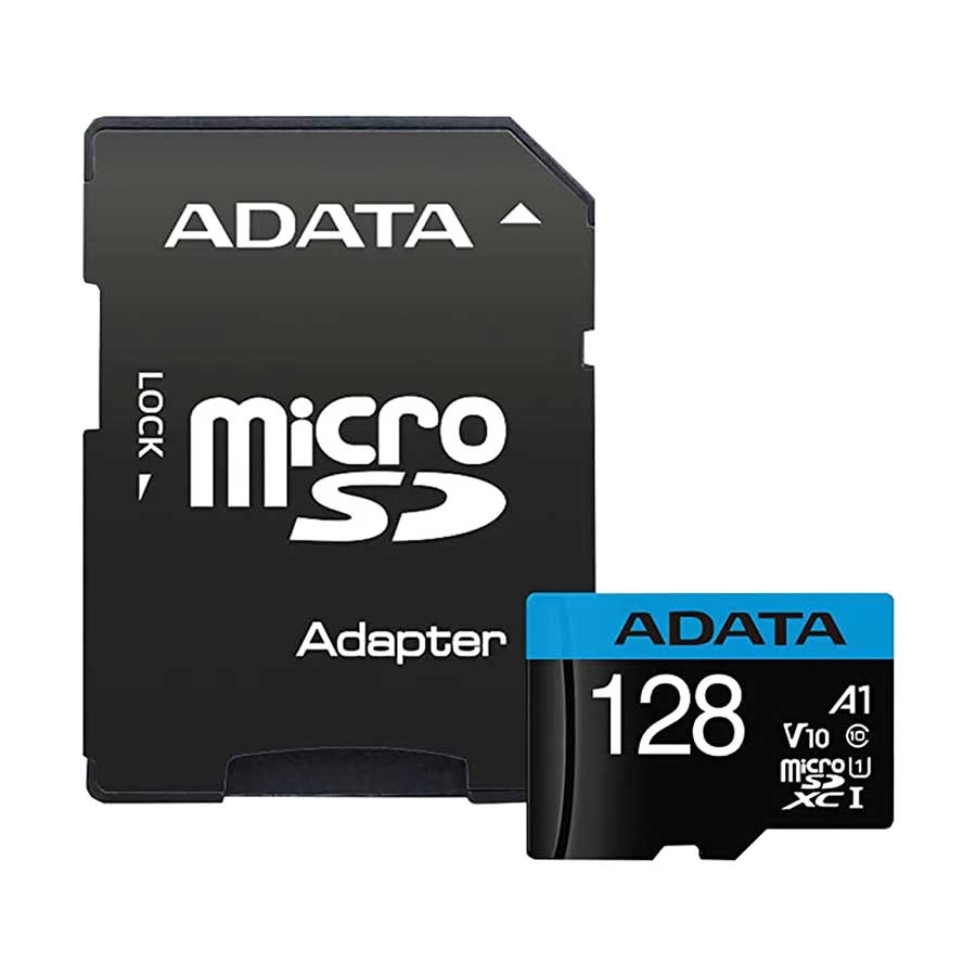 ADATA Premier 128GB MicroSDXC/SDHC UHS-I Class 10 V10 Memory Card with Adapter #AUSDX128GUICL10A1-RA1