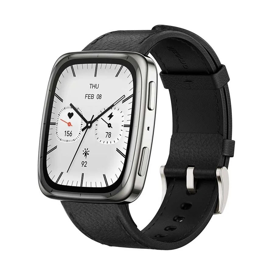 Amazfit Active 2 (Square) Premium Version Amoled GPS Bluetooth Calling Smart Watch with Leather + Silicone Strap