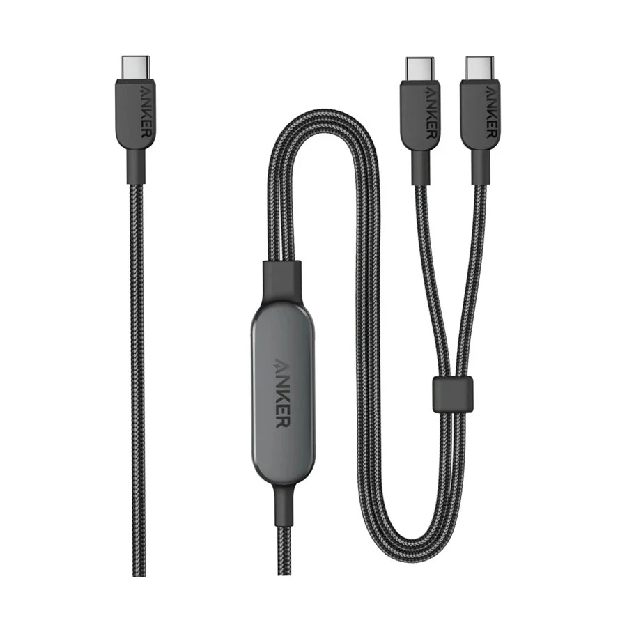 Anker 2 in 1 140W 1.8 Meter USB-C to Dual USB-C Charging Cable