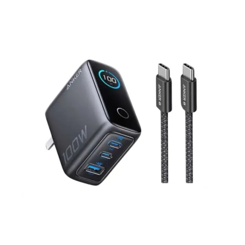 Anker B121B GaN 3-Port Fast Charger With Cable - 100W