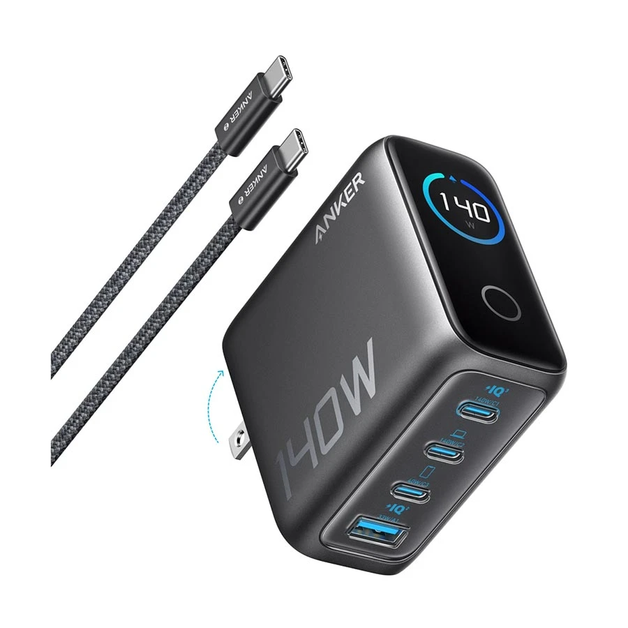 Anker B2697 140W 4 Port PD 3.1 Touch Control Charger Adapter with USB-C Cable US