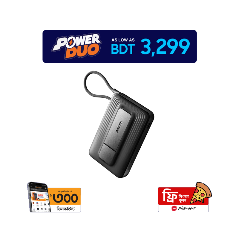 Anker Zolo A1116 45W Fast Charging Power Bank with Built-in Cable - 10000mAh