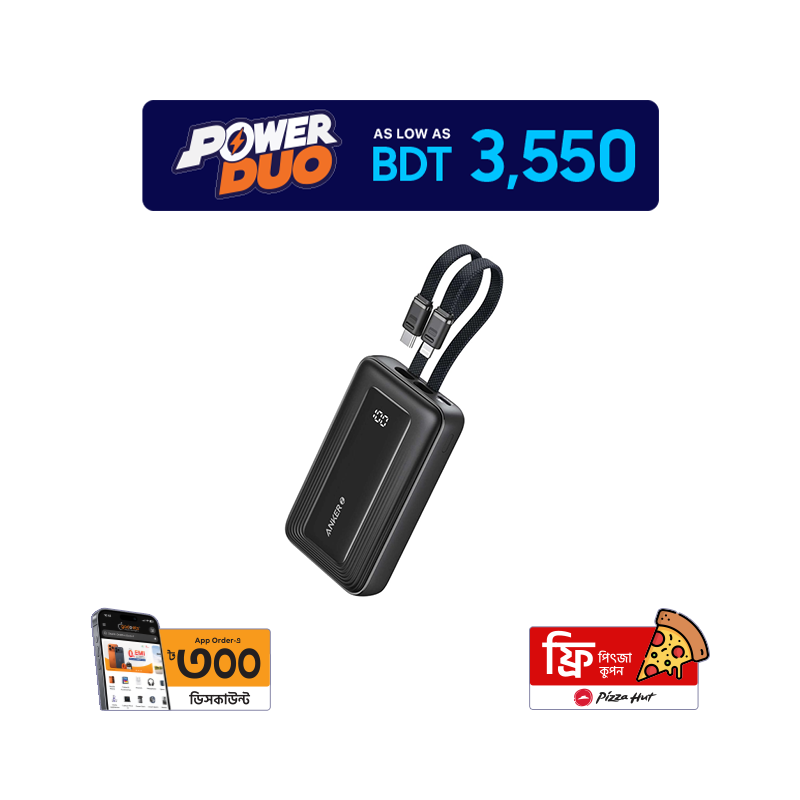 Anker Zolo A1681 30W Power Bank with Type-C & Lightning Cables - 20000mAh