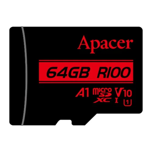 Apacer R100 MicroSDHC/SDXC UHS-I U1 V10 A1 64GB Class-10 Memory Card