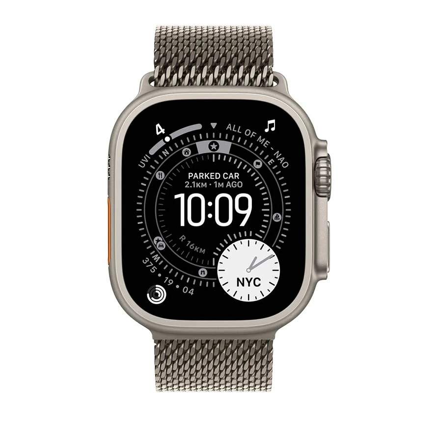 Apple Watch Ultra 3 49mm (GPS+Cellular) Natural Case with Natural Milanese Loop Large Band #MF0E4xx/A