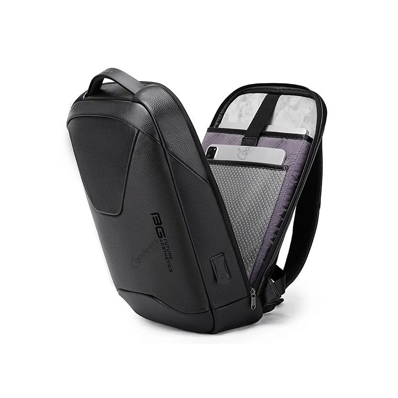 BANGE BG-6621 Leather Anti Theft Travel Backpack - official view 2