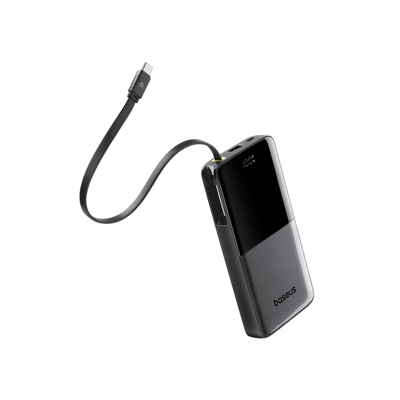 Baseus Bipow 2 20W Digital Display Power Bank With Built-in-USB-C Cable - 20000mAh - official view 4