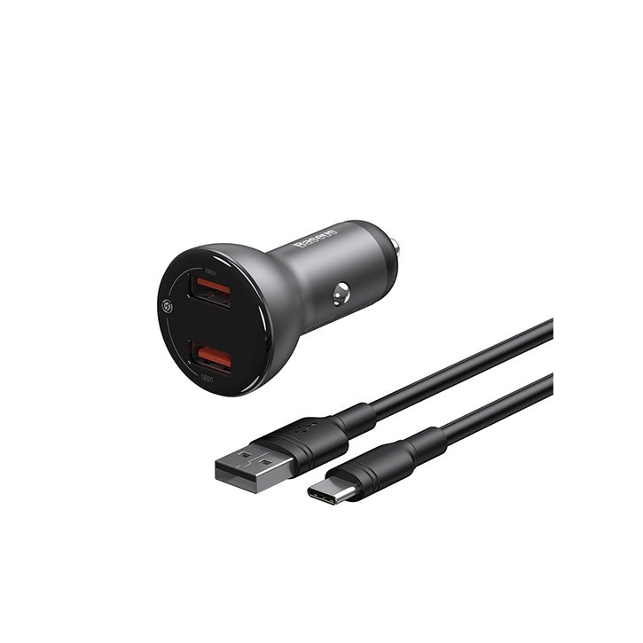 Baseus Digital Display Dual Quick Car Charger 45W Suit - official view 2