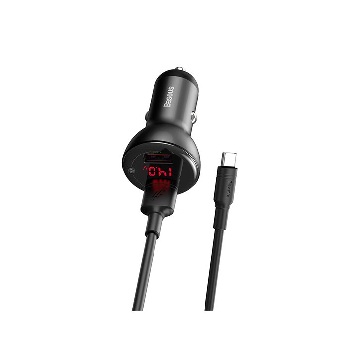Baseus Digital Display Dual Quick Car Charger 45W Suit - official view 3