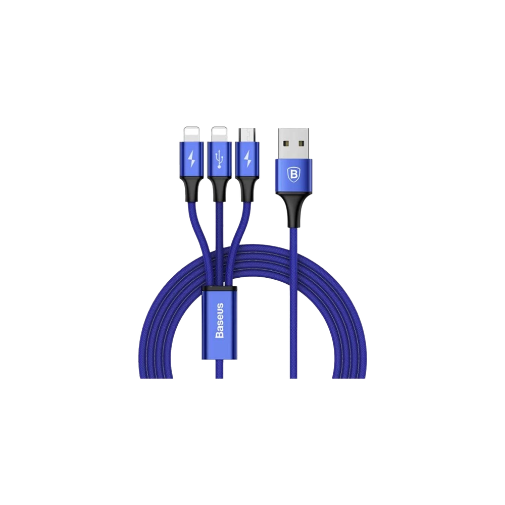 Baseus Rapid Series 3-in-1 Cable Micro+Dual Lightning 3A 1.2M (CAMLL-SU13)