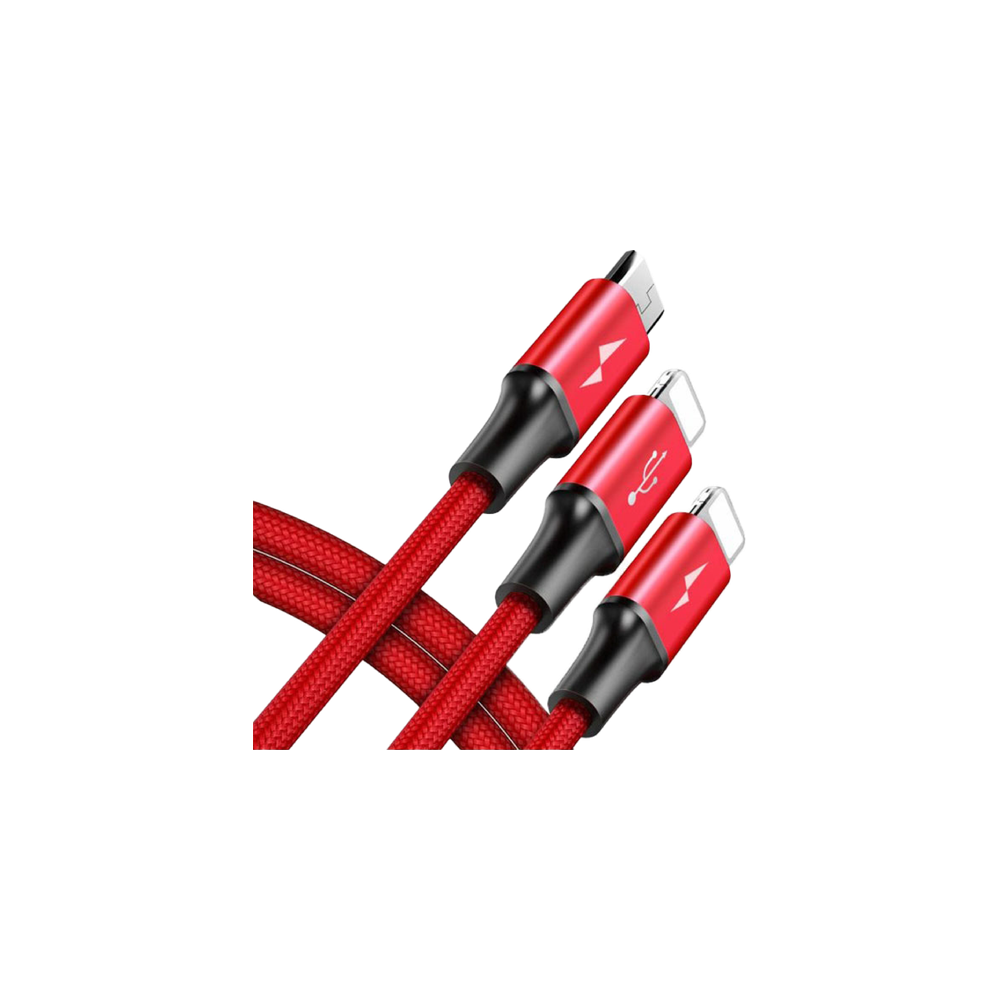 Baseus Rapid Series 3-in-1 Cable Micro+Dual Lightning 3A 1.2M (CAMLL-SU09)