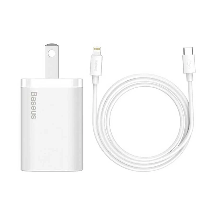 Baseus TZCCSUP-A02 Super Si QC USB-C 20W CN Charger / Charging Adapter with USB-C to Lightning 1 Meter Charging Cable #TZCCSUP-A02