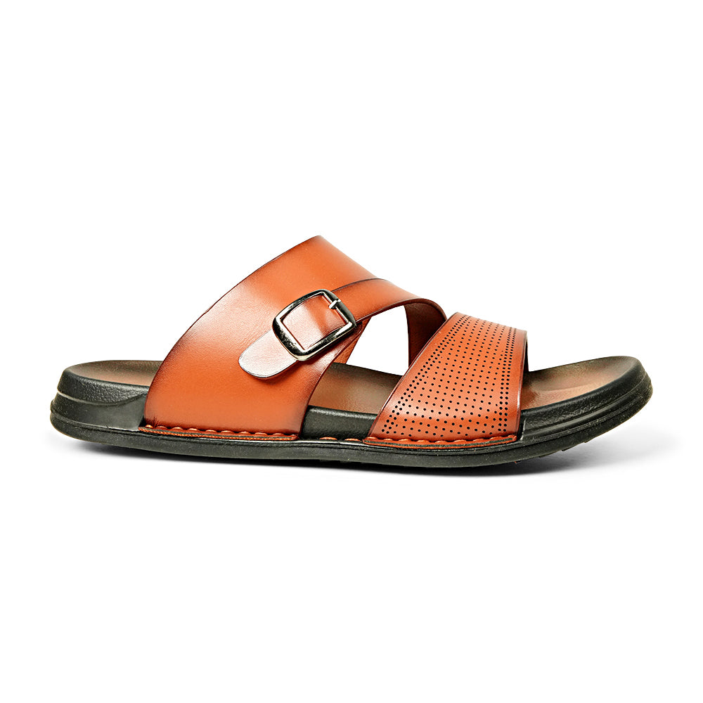 Bata Leeds 8713853 Men's Tan Slide Sandals