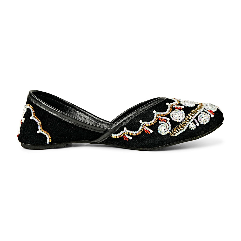 Bata Carol 5516921 Women’s Black Embellished Juttis