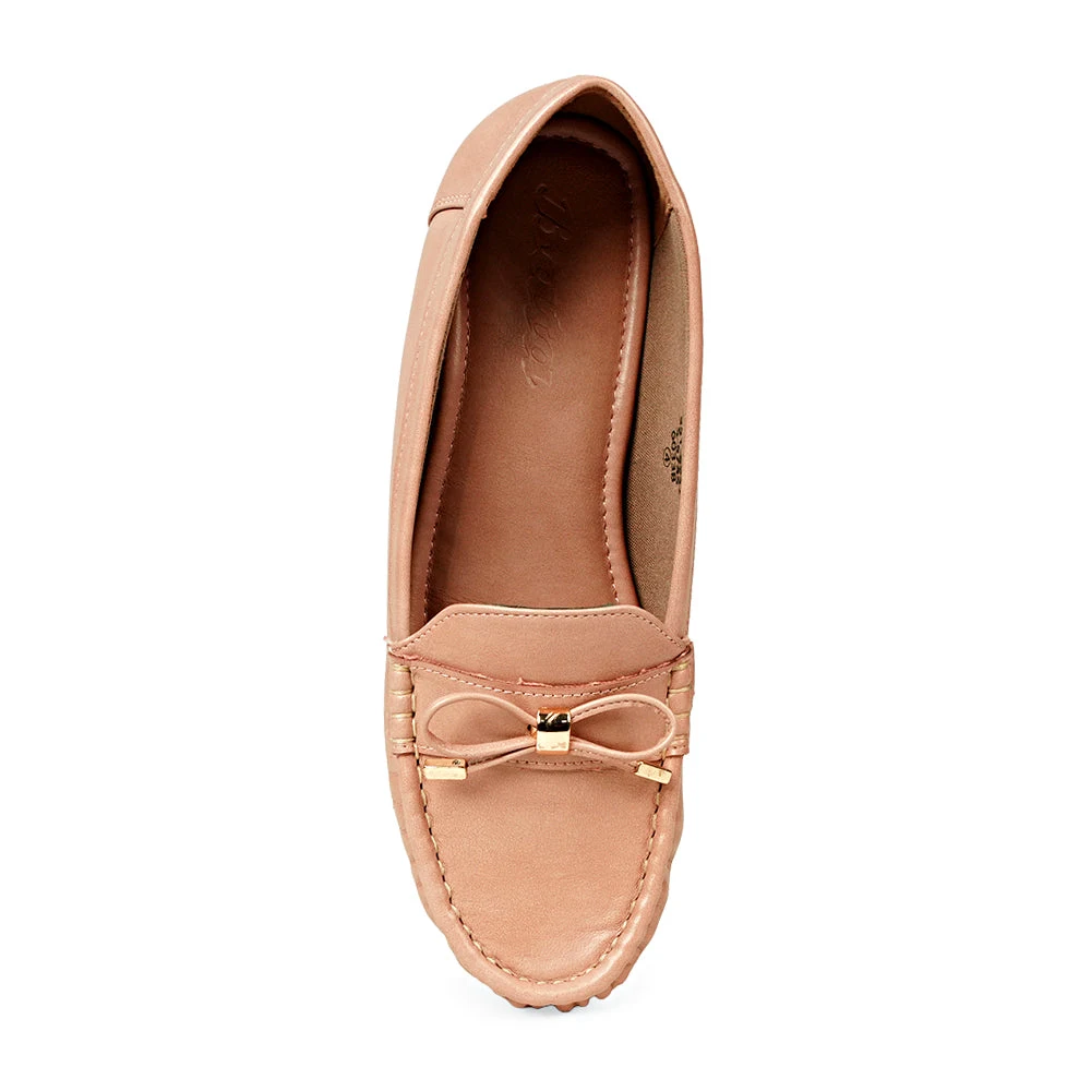 Bata Coco 5518942 tan loafer, top view of slip-on opening