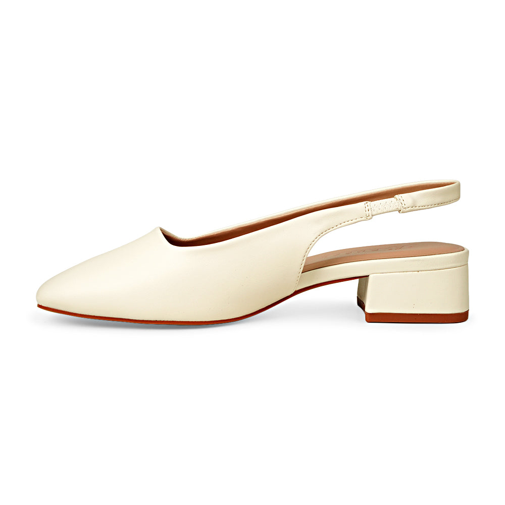 Bata Memphis 6318302 light slingback pump, inner side view showing rear strap