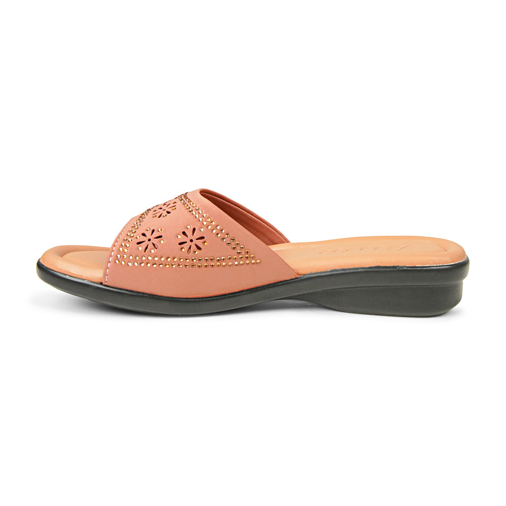 Bata Risa 6715953 pink slide, inner side view with open heel