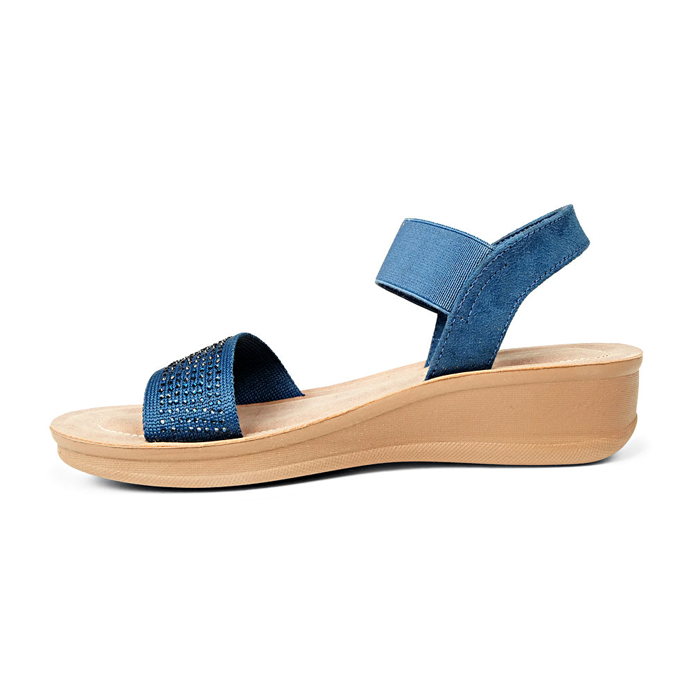 Bata Valentino 6619273 navy sandal, inner side view