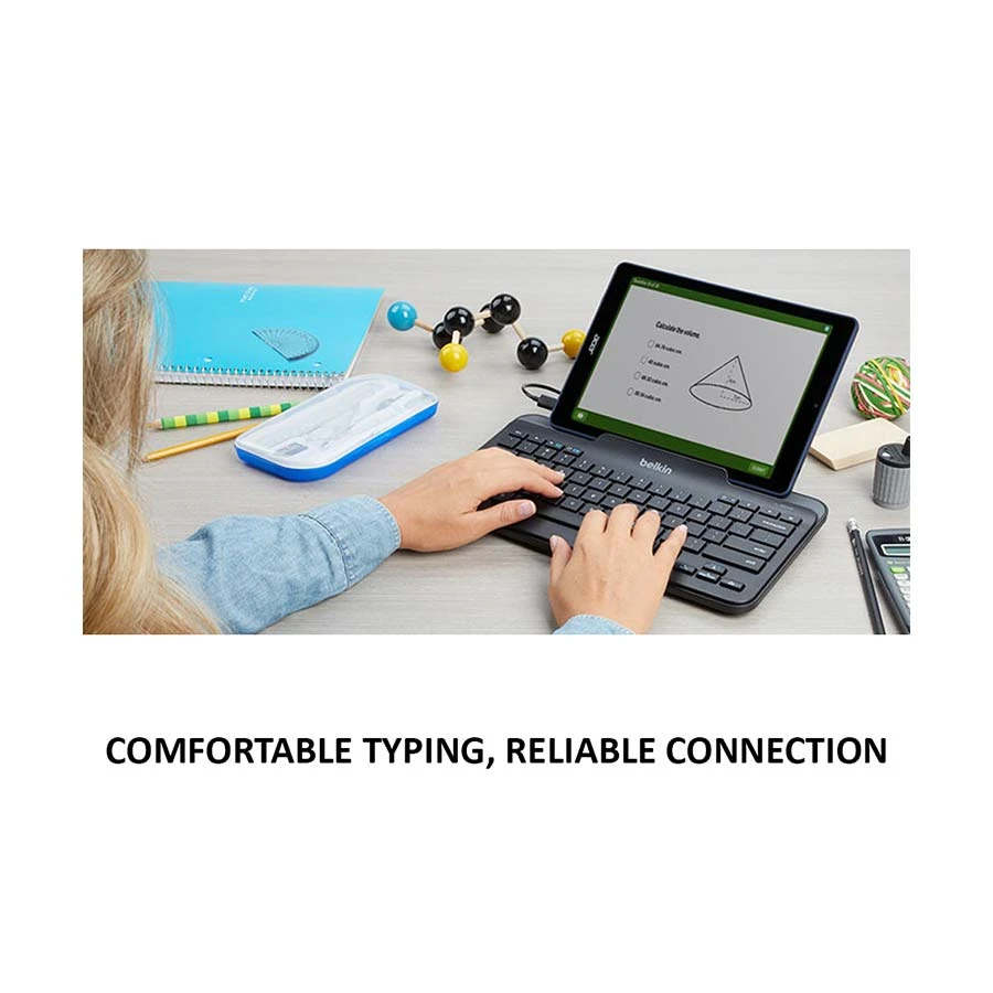 Belkin B2B191 USB-C Wired -Gray Tablet Keyboard with Stand #B2B191