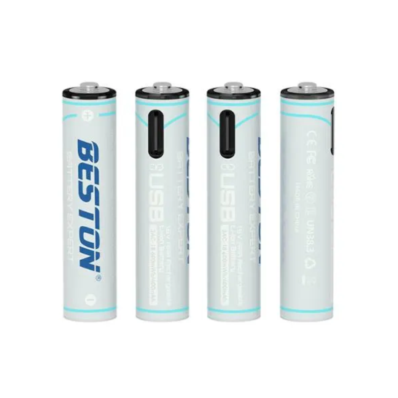 Beston AAA 1.5V 4PCS Type-C Port Lithium Rechargeable Battery - 400mAh
