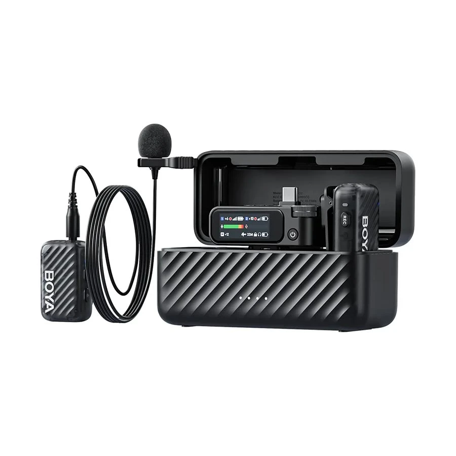 BOYA BOYAMIC 2-01 AI-Powered Mini Wireless Microphone with Onboard Recording (1xRX, 2xTX)