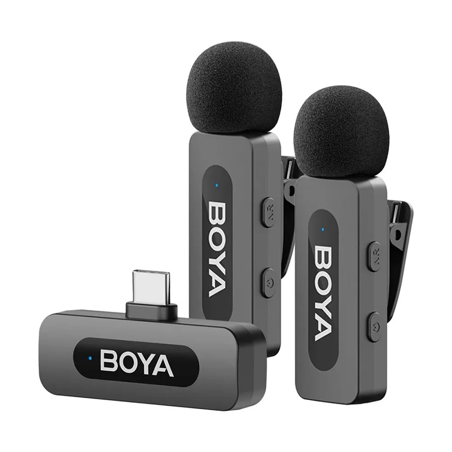 BOYA BY-V20 (V2.0) Next-Gen Dual-Channel Wireless Microphone for Type-C (1xRX, 2xTX)