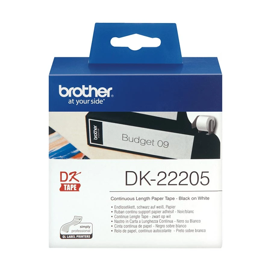 Brother DK-22205 (62mm x 30.4m) on White Label Roll