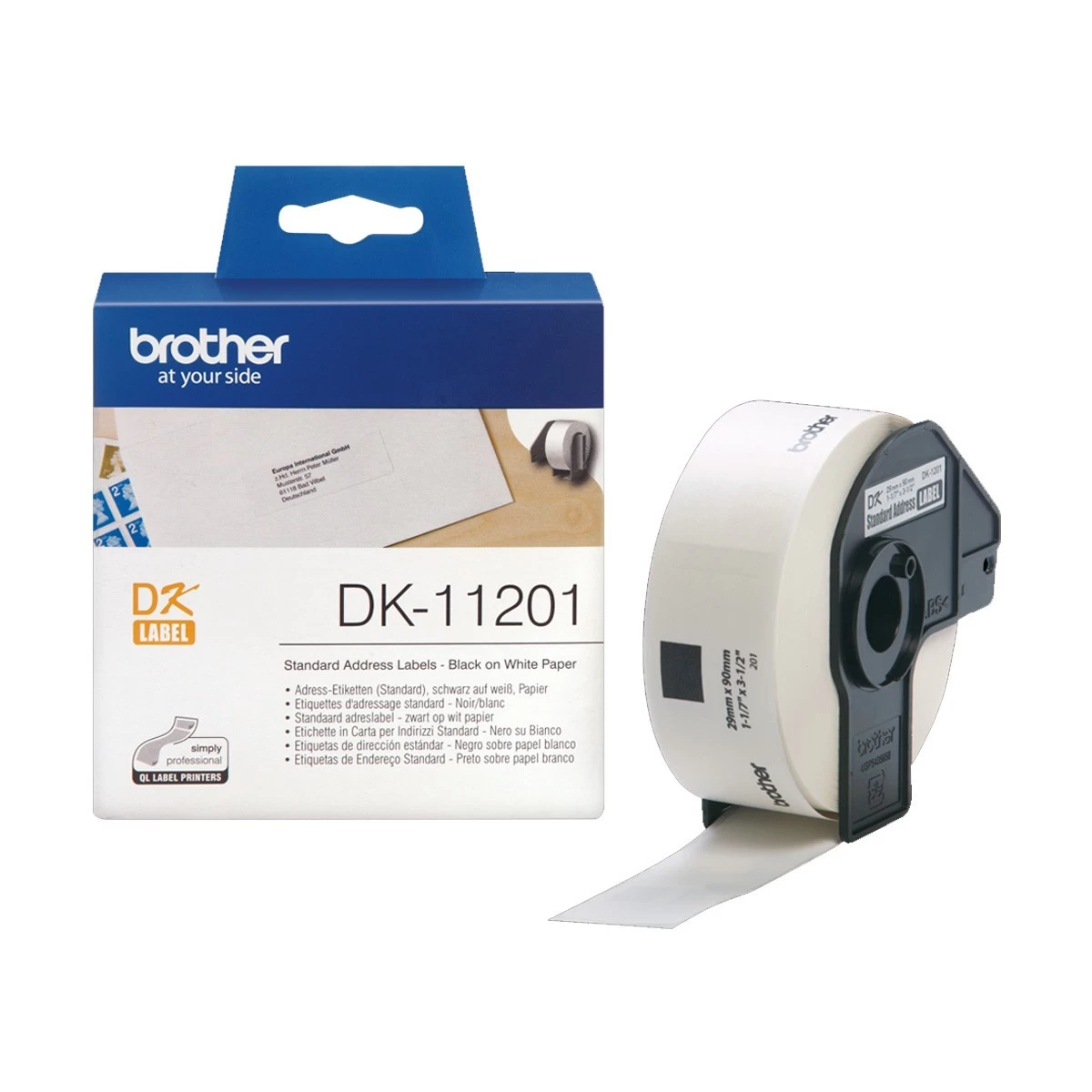 Brother Genuine DK-11201 on White 29mm x 90mm Label Roll (400 Label)