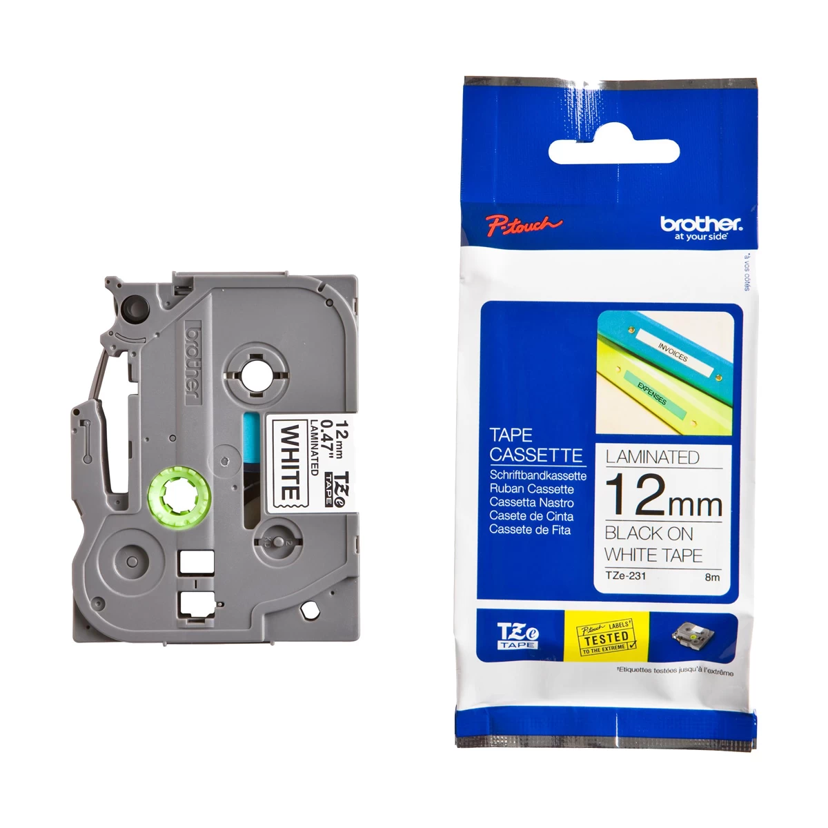 Brother TZE-231 ( 12mm X 8M) on White Tape Cartridge