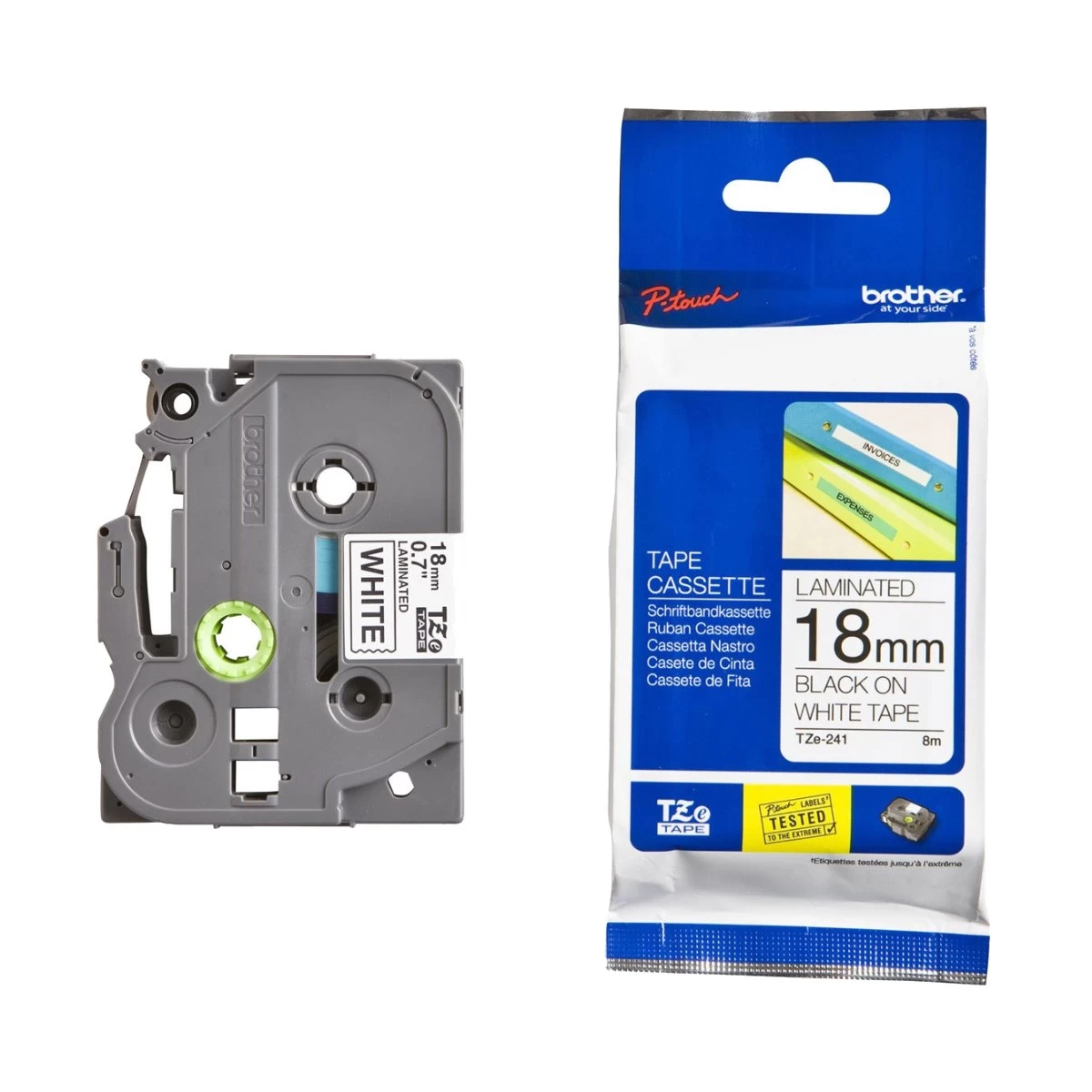 Brother Tze-241 (18mm X 8m) on White Tape Cartridge