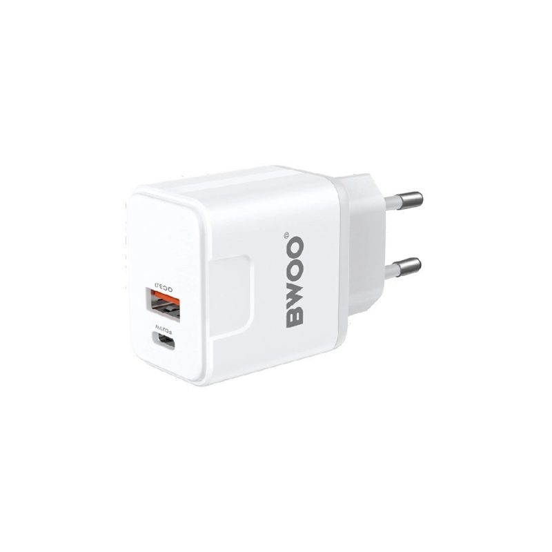 BWOO BO-CDA157C-C 20W 2-Port Fast Charger Adapter