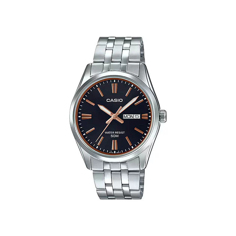 Casio Enticer MTP-1335D-1A2V Date Stainless Steel Men's Watch