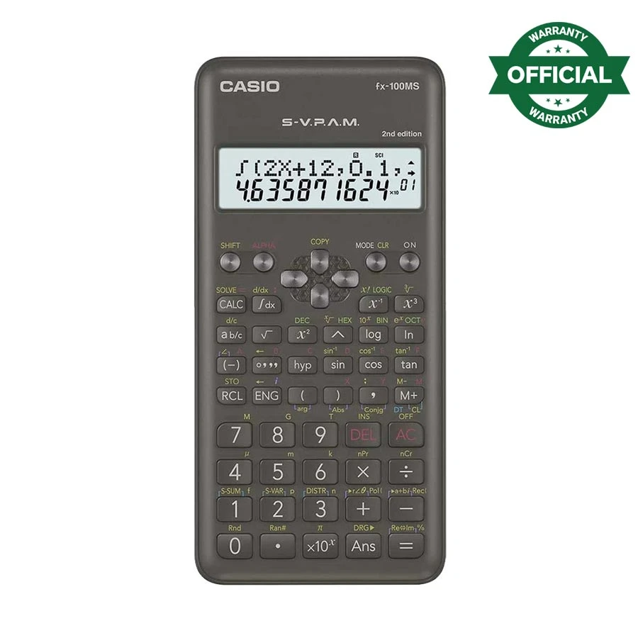 CASIO FX-100MS-2 12 Digit (10 & 2) 2nd Edition Scientific Calculator #C76B