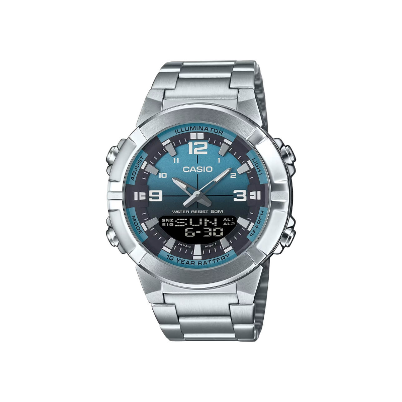 Casio Standard Dual Time AMW-870DA-2A2VDF Stainless Steel Men’s Watch