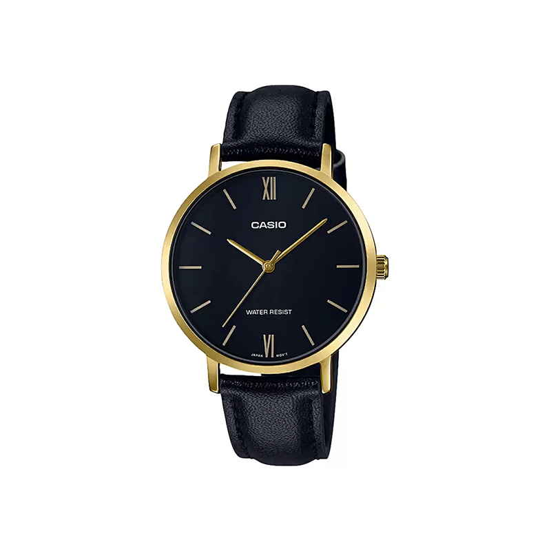 Casio Standard LTP-VT01GL-1B Leather Strap Women's Watch