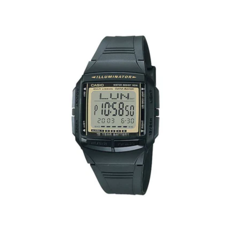 Casio Vintage DB-36-9AVDF Illuminator Data Bank Resin Belt Men’s Watch