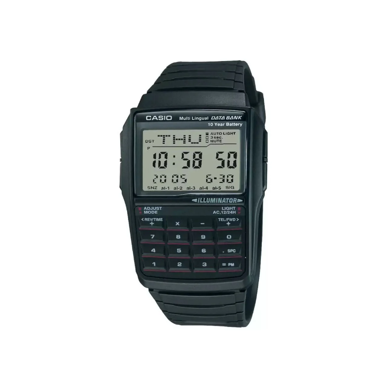 Casio Vintage DBC-32-1ADF Calculator Data Bank Resin Belt Men’s Watch