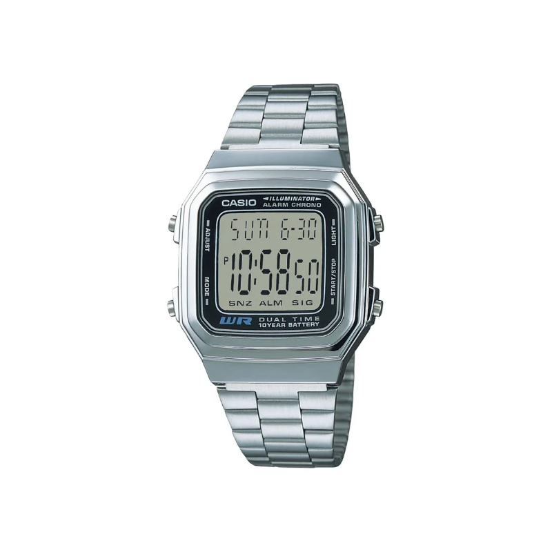 Casio Vintage Dual Time A178WA-1ADF Digital Chain Watch