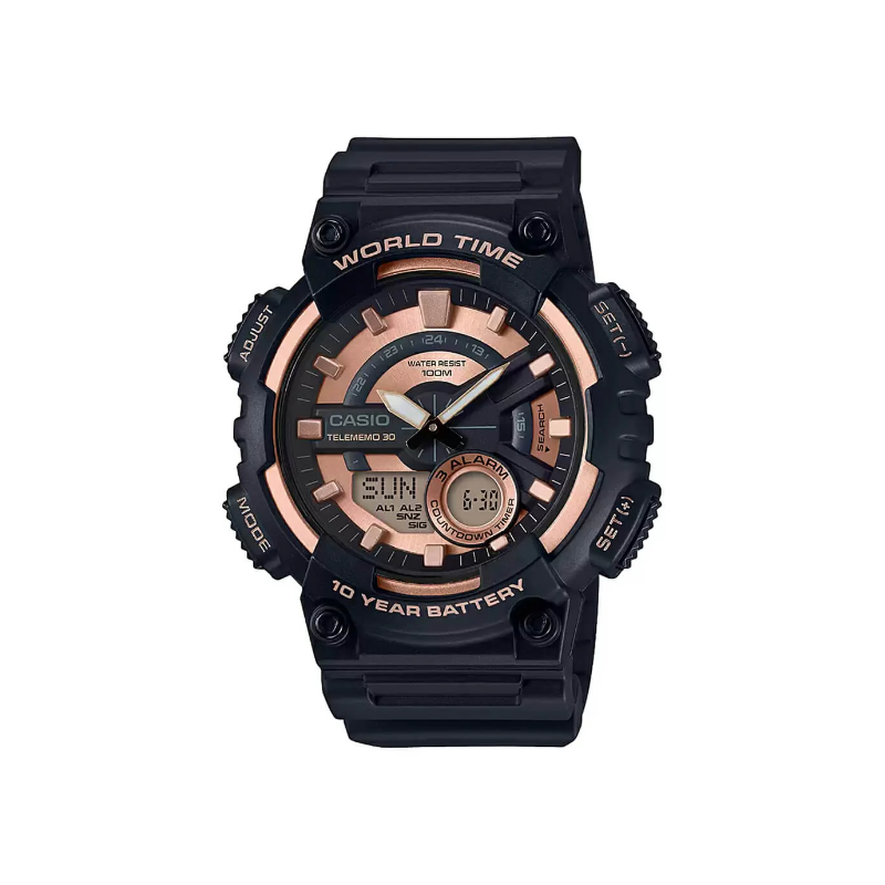 Casio Youth Dual Time AEQ-110W-1A3VDF Resin Belt Men’s Watch