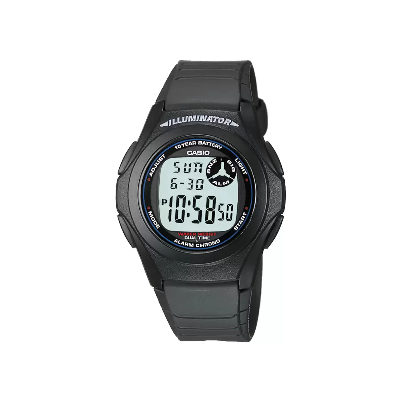 Casio Youth F-200W-1ADF Dual Time Resin Band Unisex Watch