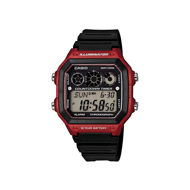 Casio Youth Illuminator World Time AE-1300WH-4AVDF Resin Belt Men’s Watch