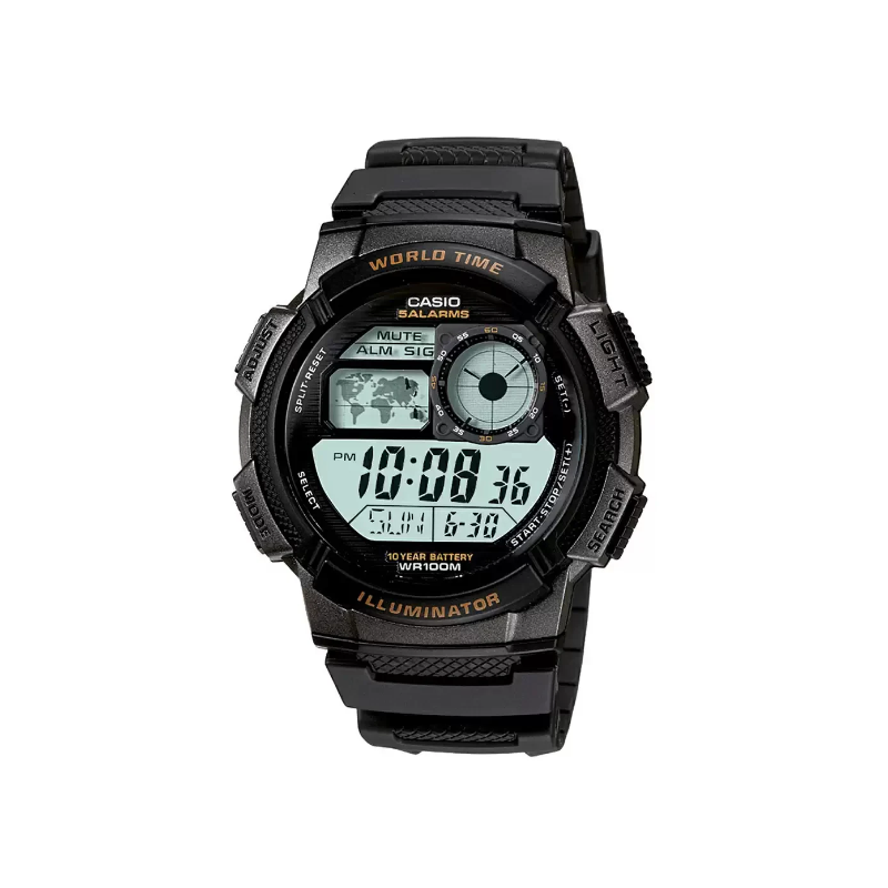 Casio Youth World Time AE-1000W-1AVDF Digital Resin Belt Men’s Watch