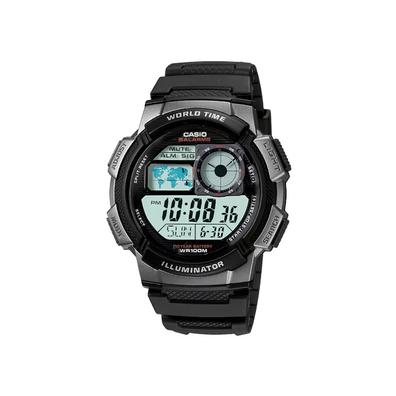Casio Youth World Time AE-1000W-1BVDF Digital Resin Belt Men’s Watch