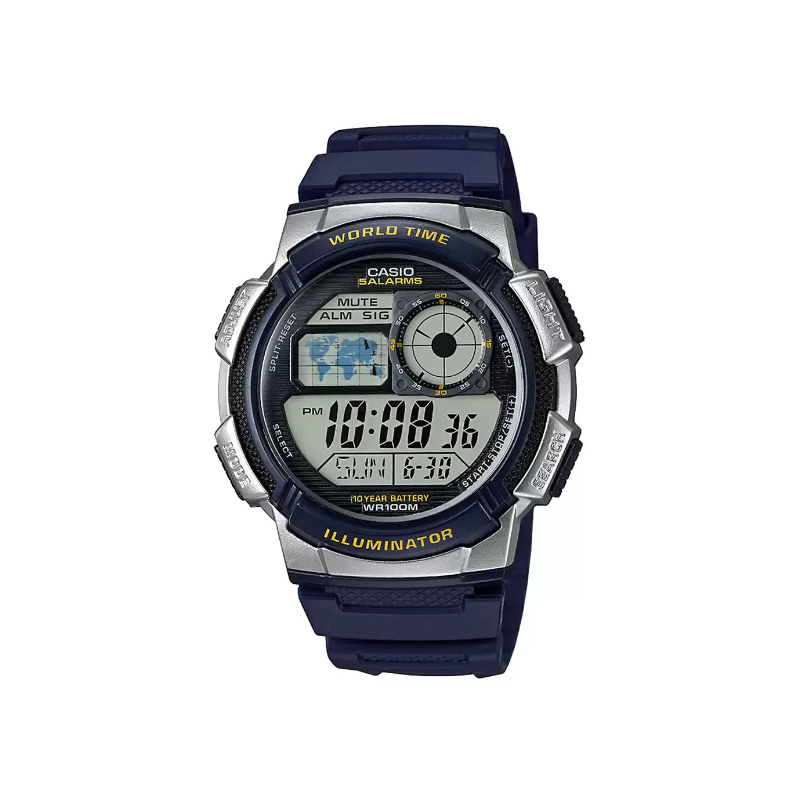 Casio Youth World Time AE-1000W-2AVDF Digital Resin Belt Men’s Watch