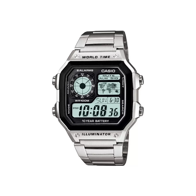 Casio Youth World Time AE-1200WHD-1AVDF Digital Chain Men’s Watch
