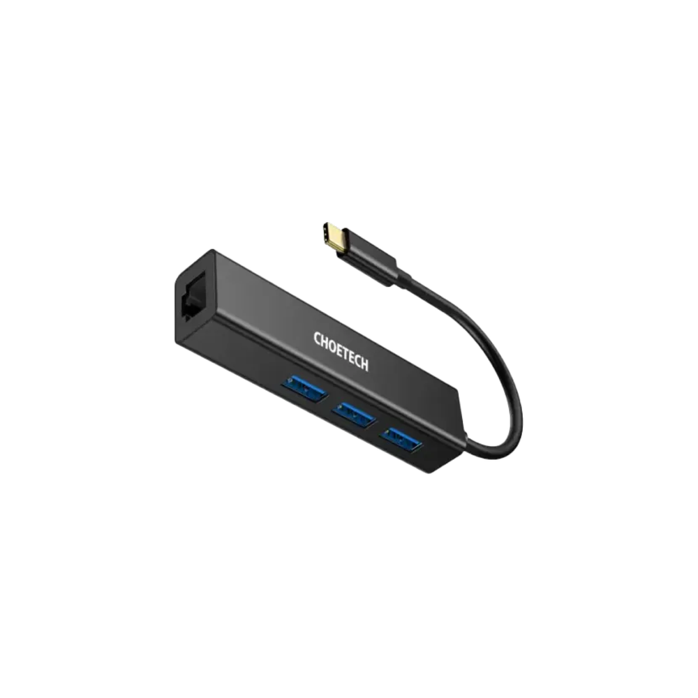 Choetech 4-In-1 USB-C to RJ45 Adapter (HUB-U02-BK)
