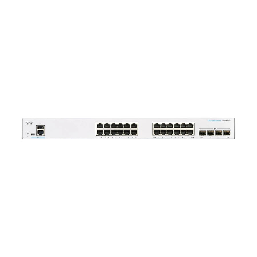 Cisco CBS350-24T-4X 28 Port (24-port 10/100/1000 Ethernet & 4-port 10G SFP+) Managed Switch #CBS350-24T-4X-EU