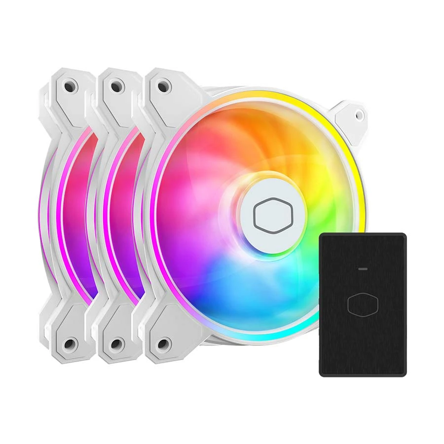 Cooler Master MasterFan MF120 Halo2 Edition ARGB (3xFAN) 120mm Casing Cooling Fan #MFL-B2DW-213P2-R2