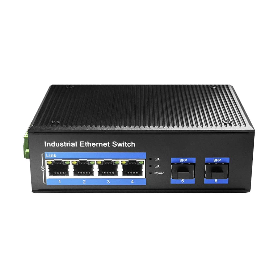 Cudy IG 1004S2P 1.0 6 Port (4-Port 10/100/1000Mbps PoE+, 2-Port SFP) Industrial Unmanaged Network Switch #IG1004S2P
